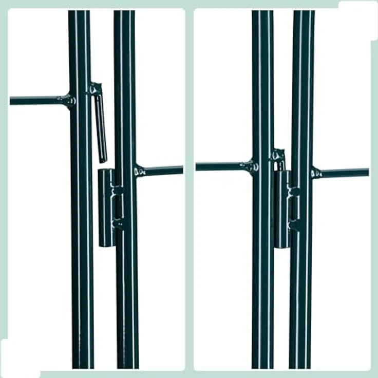 Relaxdays Rankgitter 2er Set, Metall, 180 x 50 cm, Vintage Rankhilfe Garten, Rundbogen & Spitze, zum Stecken, dunkelgrün – Bild 6