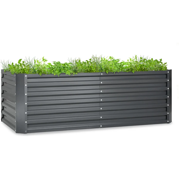 High Grow Straight Hochbeet 180 x 60 x 90 cm 970 l Stahl verzinkt Dunkelgrau - Preisvergleich – Bild 1