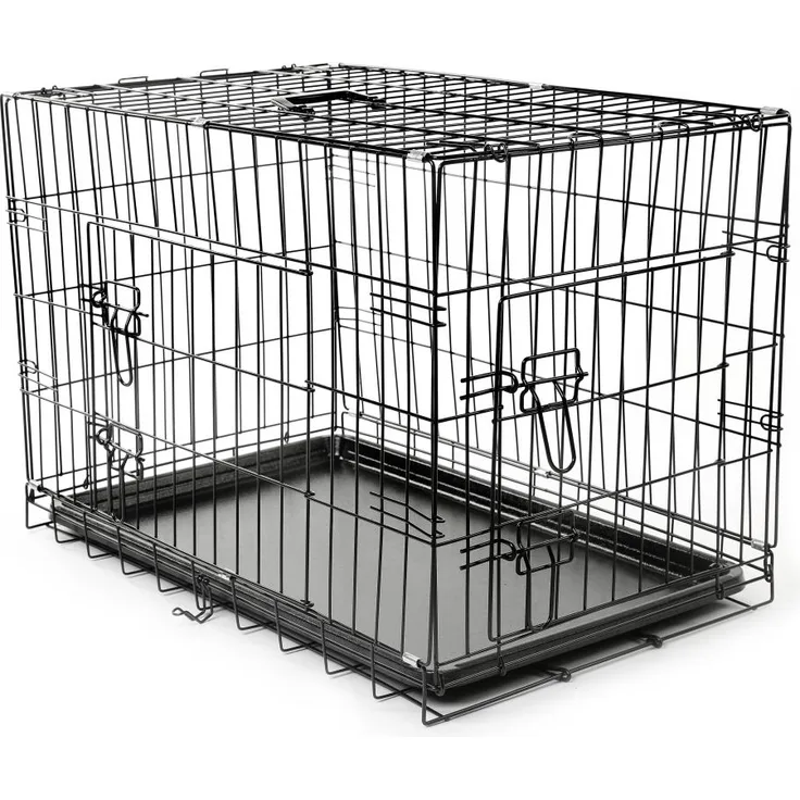 TRESKO Hundekäfig 77x48x54cm Metall Transportkäfig Auto Hundebox Transportbox faltbar Drahtkäfig