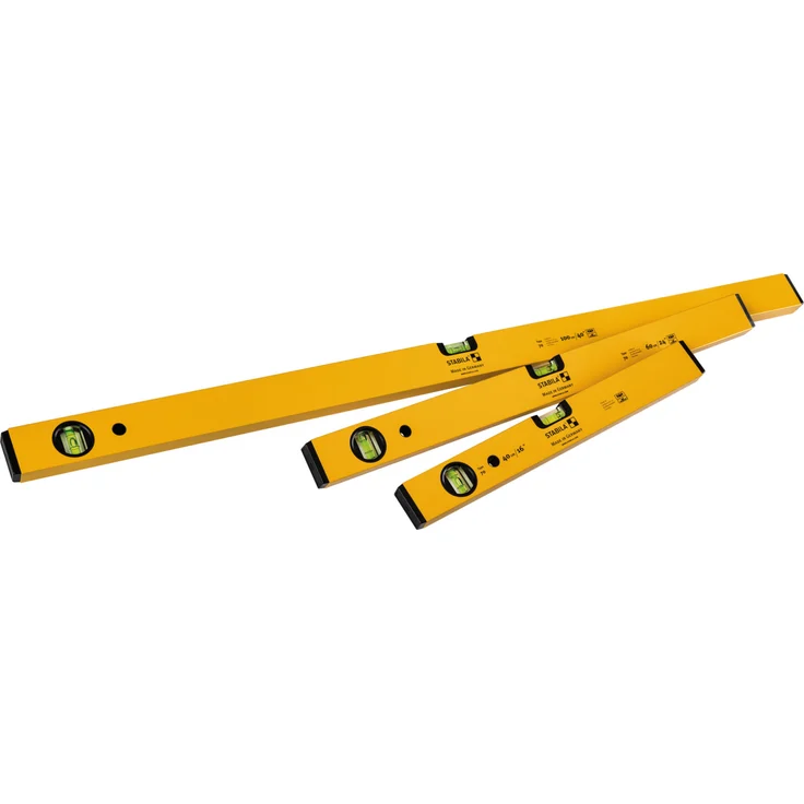 STABILA CLASSIC SET 70, 3-teiliges Wasserwaagen-Set: 100 cm, 60 cm, 40 cm, leichtes Alu-Profil, Made in Germany – Bild 3