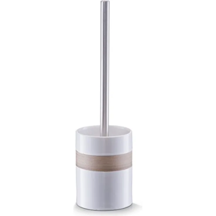 Zeller WC-Bürste, beige/braun, Keramik, ca. 9,5 x 9,5 x 33 cm