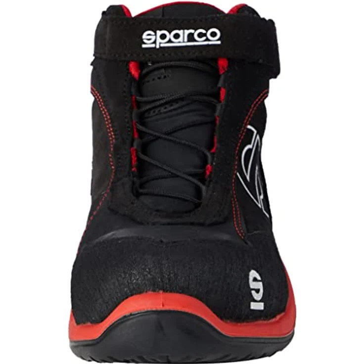 SPARCO Teamwork Sicherheitsschuhe Racing Evo S3, Rot und Schwarz, aus Leder und Wildleder, Größe 39, mit atmungsaktivem Mesh-Gewebe – Bild 2