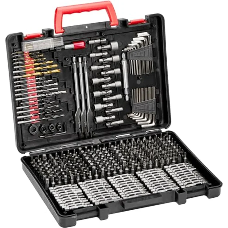 VEVOR 318-teiliges Bohrer- und Bit-Set für Bohrmaschine, hochwertige HSS- und CR-V-Bits, mit Transporttasche für Holz, Metall und Mauerwerk – Bild 1