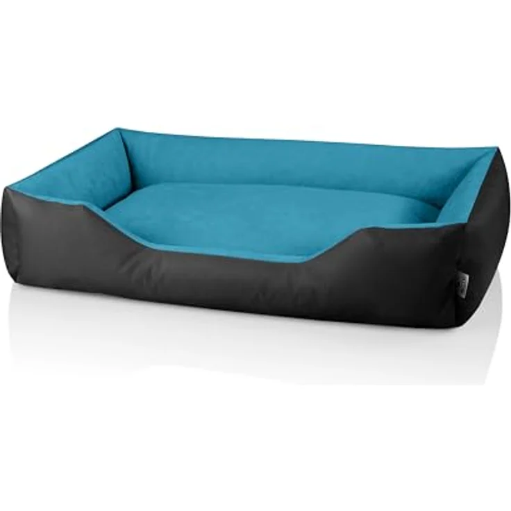 BedDog Hundebett LUPI, Hundekissen mit abziehbaren waschbaren Bezug, Hundekorb, Hundesofa, für große Hunde, XXXL, schwarz-blau, Cordura und Microfaser-Velours, ergonomisch und stabil – Bild 2