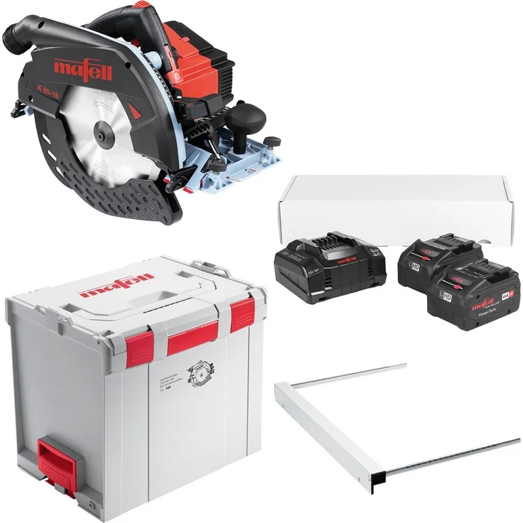 Mafell Akku Handkreissäge K 85-18 PURE, L-MAX 91E302, mit 2 CAS-Akkus und Power Set 3, hohe Schnitttiefe bis 88 mm