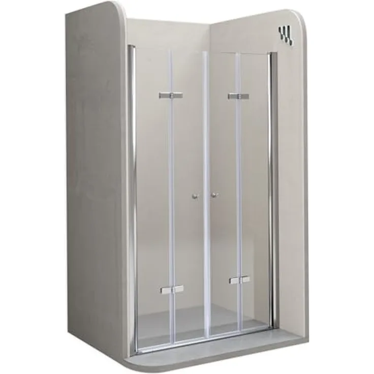 i-flair Duschfalttüren 72-76 cm, Nischenduschabtrennung aus 6 mm ESG Sicherheitsglas mit Nanobeschichtung, Höhe 195 cm