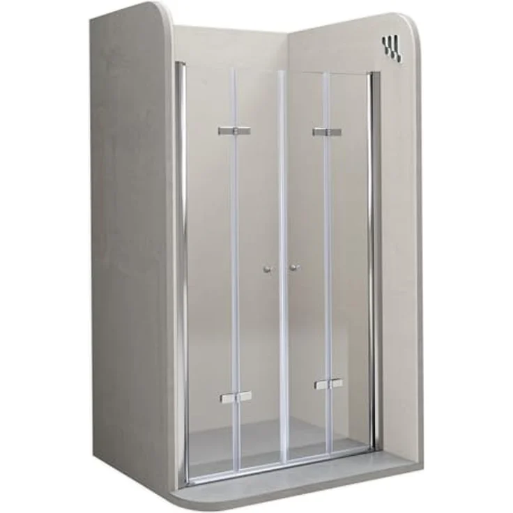 i-flair Duschfalttüren 72-76 cm, Nischenduschabtrennung aus 6 mm ESG Sicherheitsglas mit Nanobeschichtung, Höhe 195 cm – Bild 1