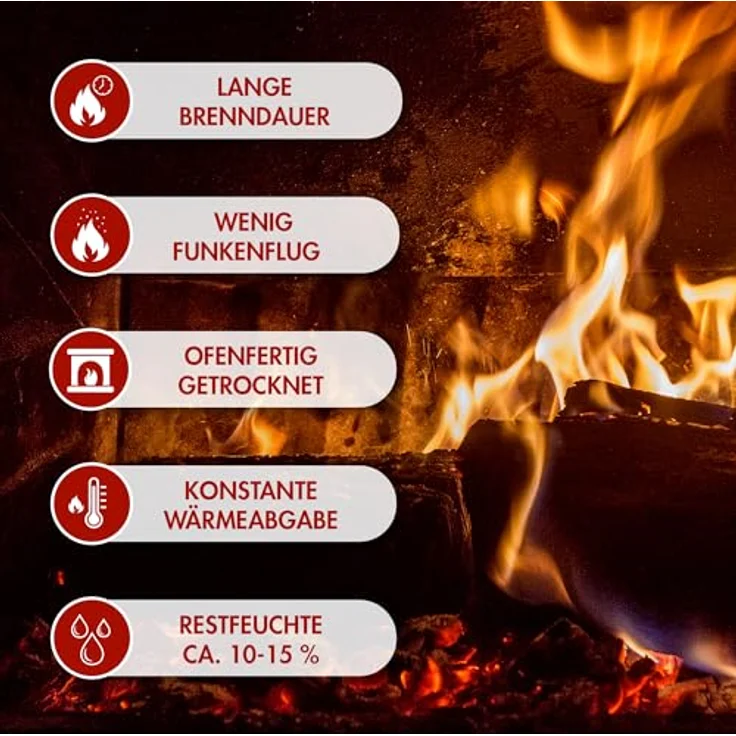 Kaminholz Grillholz Brennholz Feuerholz Buche trocken ofenfertig 30kg – Bild 4