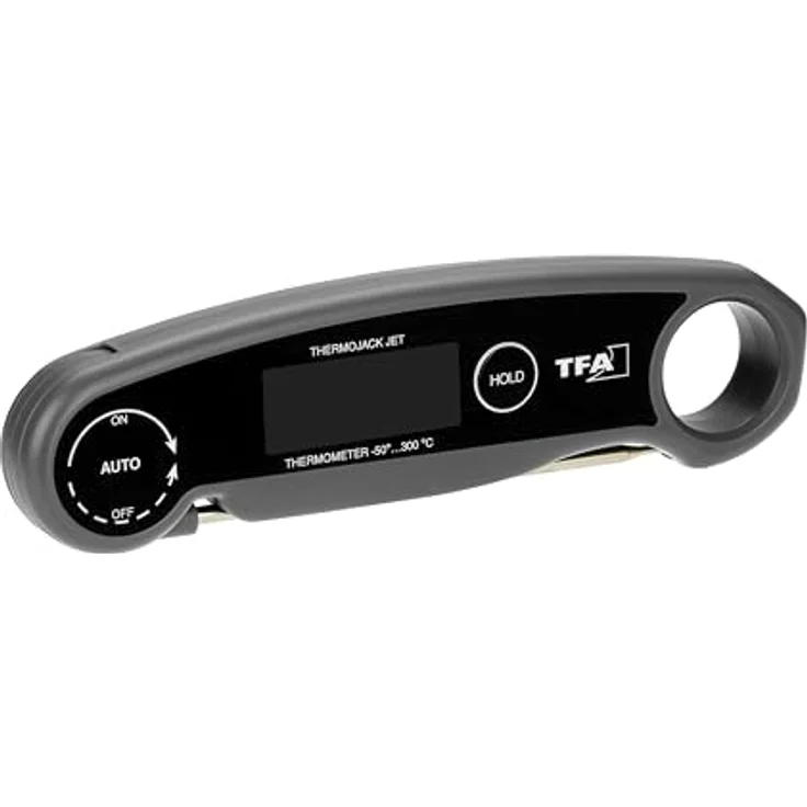 TFA Dostmann Digitales Grillthermometer Thermo Jack Jet, 30.1069, Fleischthermometer, BBQ, aufladbar über USB, abwaschbar, grau – Bild 3