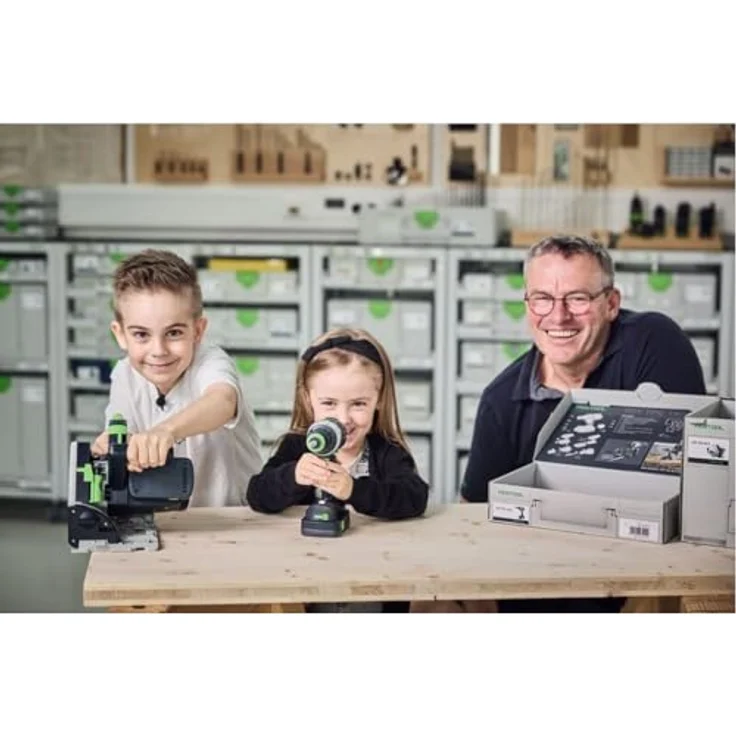 Festool Spielzeug-Akku-Tauchsäge TY-TSC, originalgetreue Nachbildung mit Sound, dunkelblau – Bild 5