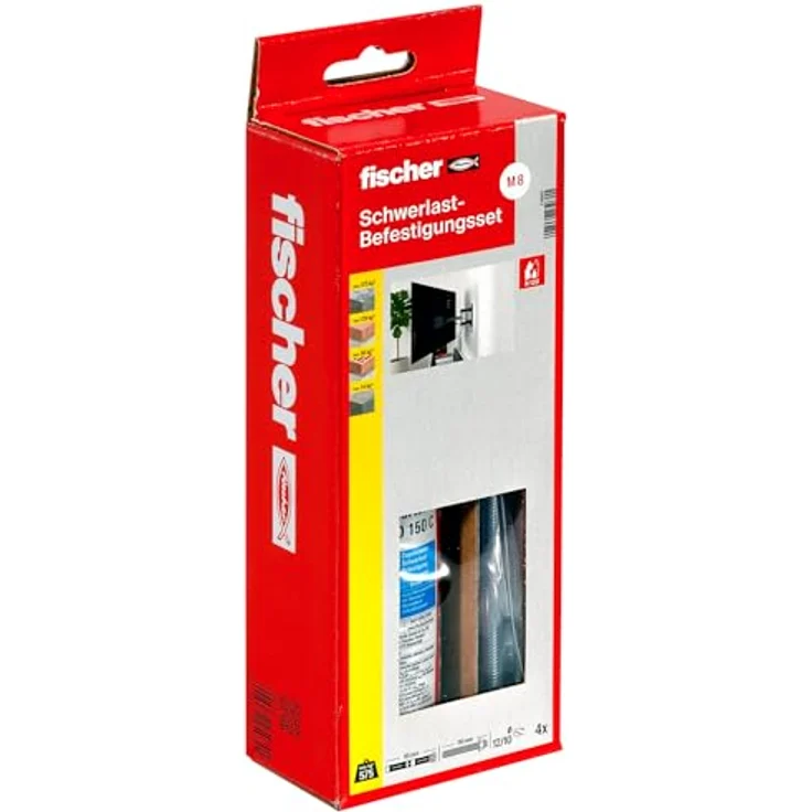 fischer Schwerlast-Befestigungsset Ankerstange M8 - Der vielseitige Injektionsmörtel für Beton und Mauewerk - Set mit Ankerstangen M 8 und Ankerhülsen - 14 Teile - Art.-Nr. 536669 – Bild 2