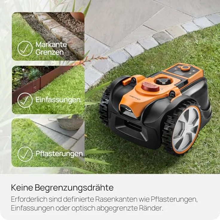 LawnMaster OcuMow AMB16i-500, Roboter-Rasenmäher mit Kamera-Navigation, App-Steuerung und Auto-Charge für Rasenflächen bis 500 m², ohne Begrenzungskabel – Bild 5