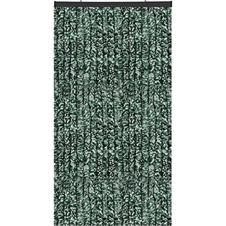 Bestlivings Flauschvorhang in Sondergröße - Türvorhang Breite: 100cm - Länge: 250cm, Grün Meliert