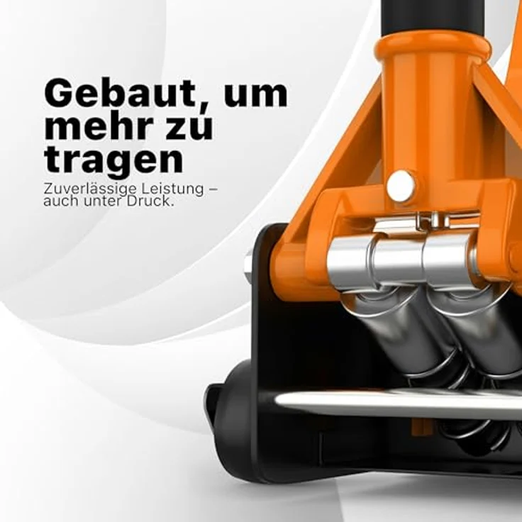 Springer Werkzeuge 3 T Rangierwagenheber Wagenheber 75-505mm Doppelkolben Hydraulisch 2 Auflagen, Extrem Flach Design, Schwellerkanten-Aufnahme, Schwarz – Bild 8