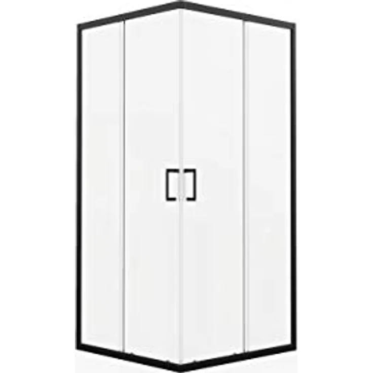 Marwell Factory Duschkabine 90x90x200 cm Eckeinstieg Dusche mit matt schwarzen Aluminiumrahmen Duschabtrennung mit Schiebetür – Bild 3