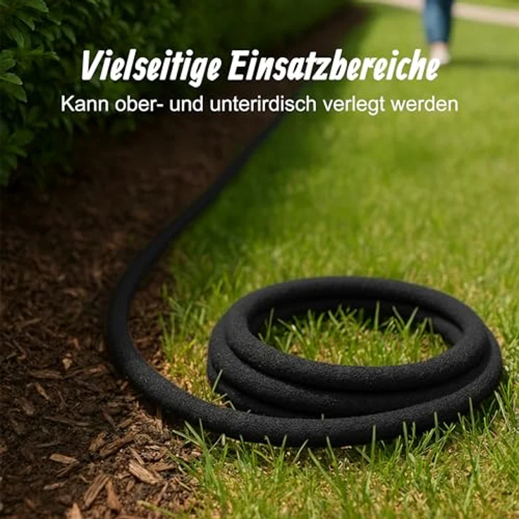 Relaxdays Tropfschlauch Gummi PVC, Anschlussfertig, 70 m, Schwarz - Effiziente Perlbewässerung für Gartenpflanzen – Bild 5