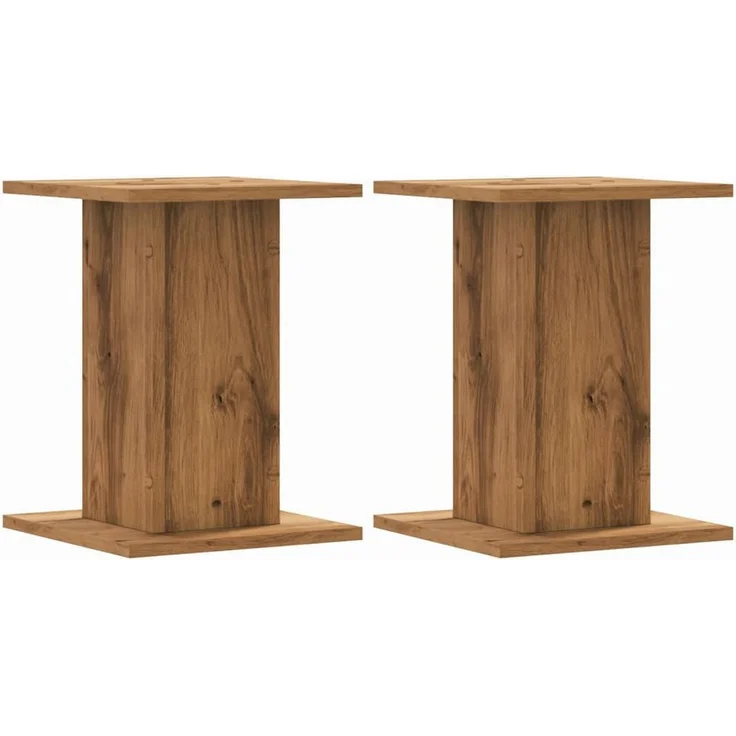 vidaXL Blumenständer Pflanzenständer 2 Stk. Artisan-Eiche 30x30x40 cm Holzwerkstoff (1 St) - Robuster Pflanzenständer aus langlebigem Holzwerkstoff, mit großer und stabiler Oberfläche, hohle Konstruktion für erhöhte Stabilität in Artisan-Eiche-Farbe – Bild 1