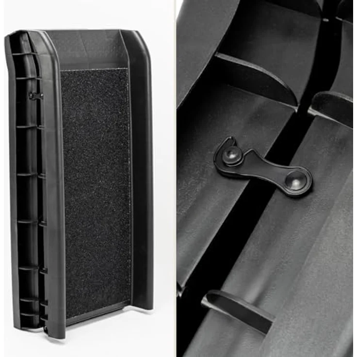 lionto Hunderampe Hundetreppe Autorampe Kofferraumrampe für Haustiere robust 156x40 cm schwarz – Bild 4
