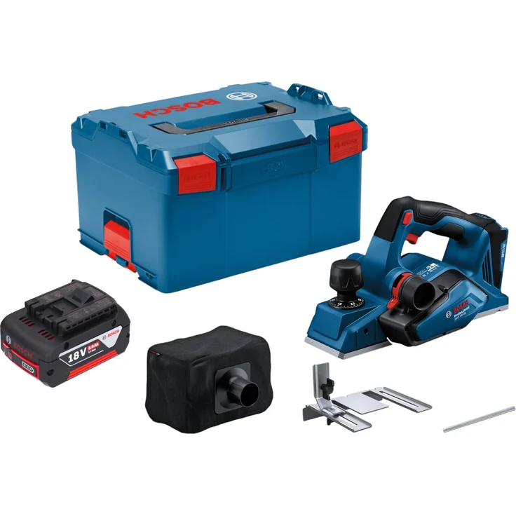 Bosch GHO 18V-26 Professional Akku Hobel 18 V, 2,6 mm, Brushless, mit 1x 5,0 Ah Akku und L-Boxx, ohne Ladegerät