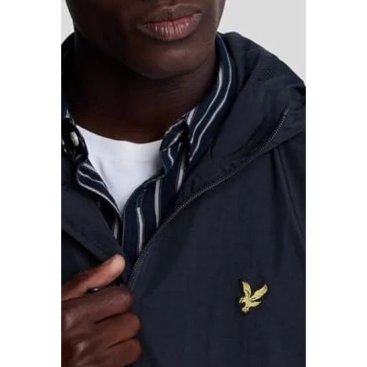Lyle and Scott Zip Through Kapuzenjacke Herren, blau, XL, strapazierfähiger Materialmix, seitliche Eingrifftaschen, elastische Ärmelbündchen – Bild 3
