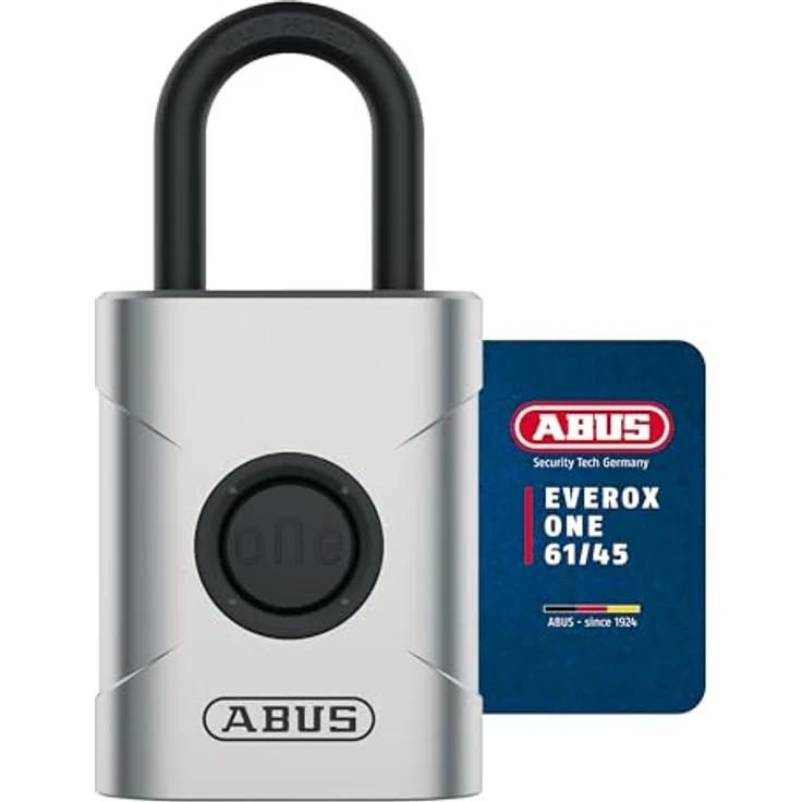 ABUS smartes Vorhängeschloss EVEROX One - schlüsselloses Öffnen auf Knopfdruck - wetterfest - automatische Verriegelung - 45 mm breit, schwarz – Bild 1