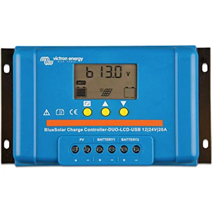 Victron Energy BlueSolar DUO PWM LCD&USB Laderegler 12/24V 20A für zwei Batterien mit Temperaturüberwachung und Überlastschutz – Bild 1