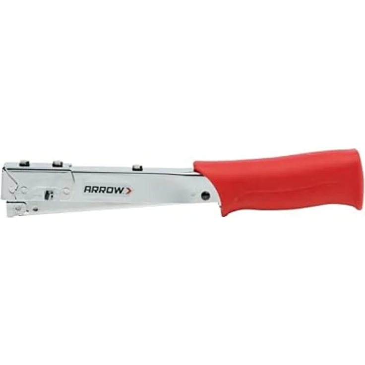 Arrow Hammertacker HT19, leichter Tacker für Feindrahtklammern 6 mm - 10 mm, mit verchromtem Stahlgehäuse und Softgriff – Bild 1