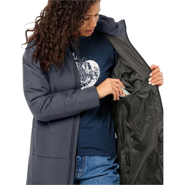 Jack Wolfskin Deutzer Coat W (M), Wintermantel für Damen mit Primaloft® Füllung, winddicht und atmungsaktiv, blau, M – Bild 4