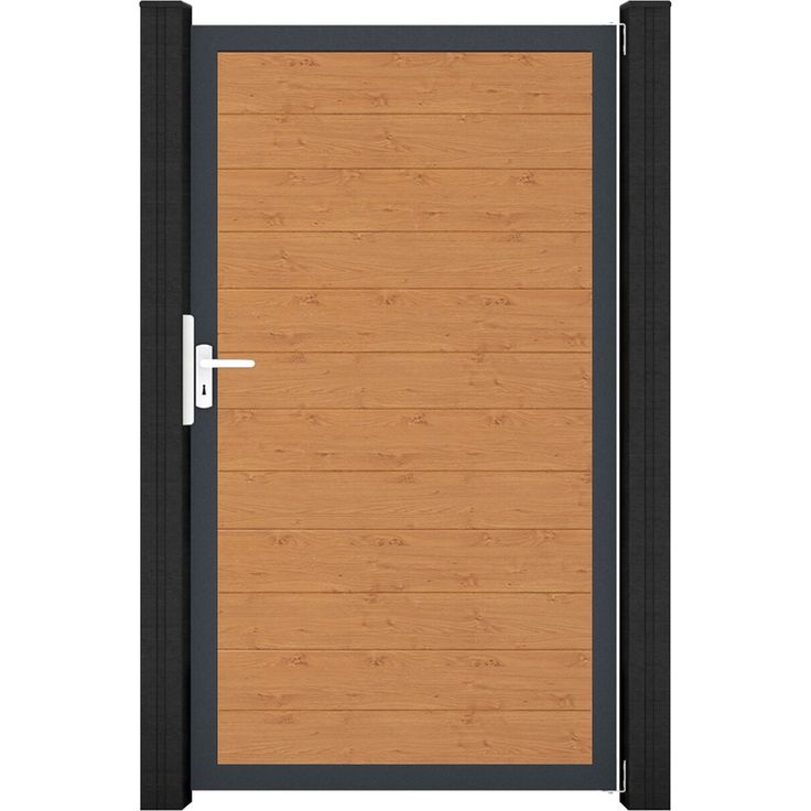 GroJa Einzeltor 'BasicLine', Gartentor in Eichefarben Braun/anthrazit, 100 x 180 cm, aus hochwertigem Kunststoff, Made in Germany, einfache Montage