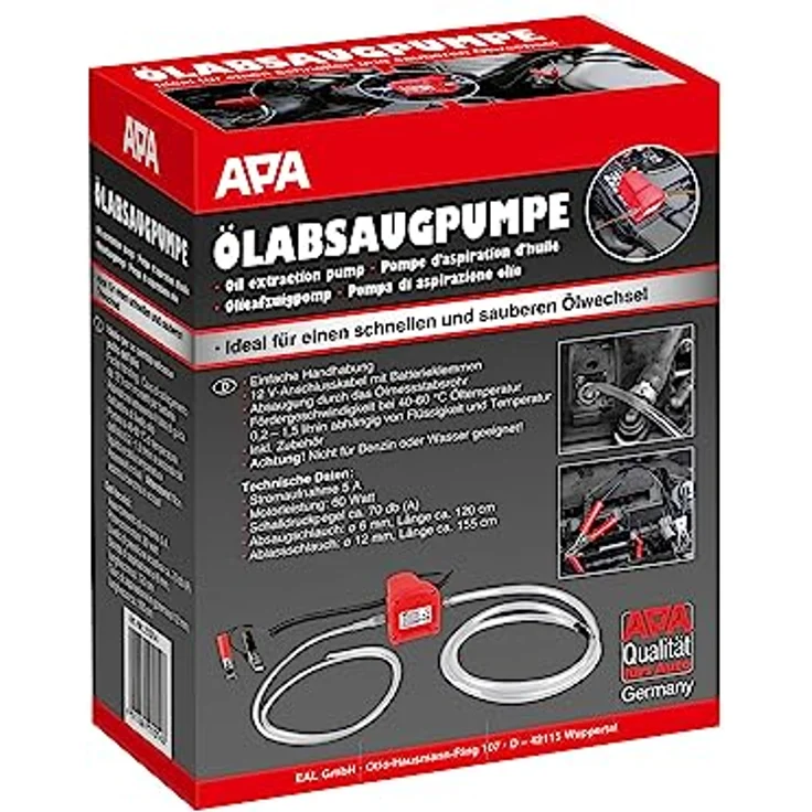 EUFAB Ölabsaugpumpe, 12 V, rot, kompakte Maße – Bild 8