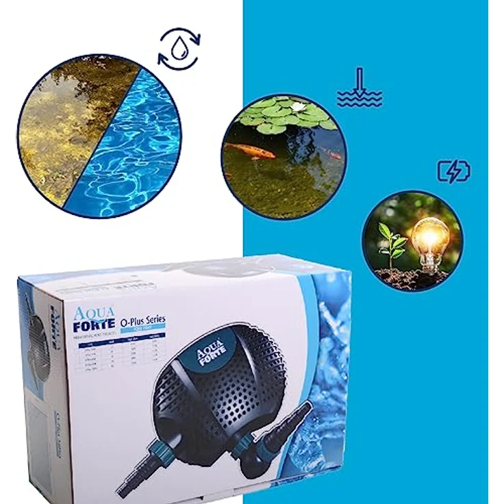 Aqua Forte Filter-/Teichpumpe O-Plus 20000, 200W, 19m³/h, Förderhöhe 7m – Bild 8