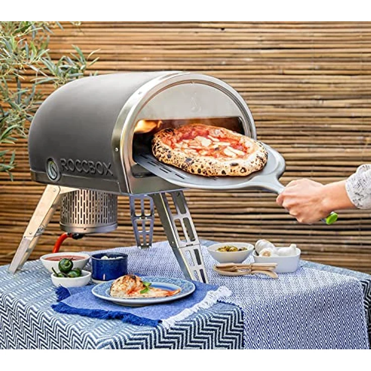 Roccbox By Gozney Mobiler Outdoor Pizzaofen für Zuhause - Mit professionellem Pizzaschieber - Gas Betrieben und Steinplatte - Integriertem Thermometer und hitzebeständiger Silikonummantelung – Bild 4