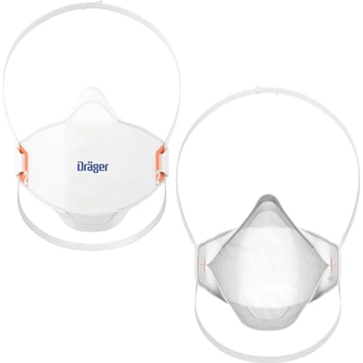 Dräger X-plore 1920 FFP2 NR D, Atemschutzmaske in Weiß, M/L, 20 Stück, hoher Filterleistungsschutz gegen Feinstaub und Partikel – Bild 2