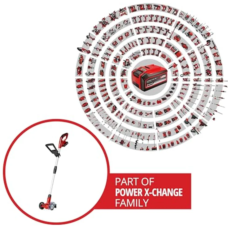 Einhell Akku Fugenreiniger GE-CC 18 Li Set Power X-Change PXC (Lithium Ionen, 18 V, 1200 min-1, Bürstendurchmesser 10 cm, inkl. Stahl- und Nylonbürste, inkl. 2,0 Ah Akku und Ladegerät) – Bild 2