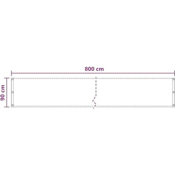 vidaXL Balkonsichtschutz Schwarz 90 x 800 cm, UV-beständig aus HDPE und Aluminium, wind- und wasserdurchlässig – Bild 2