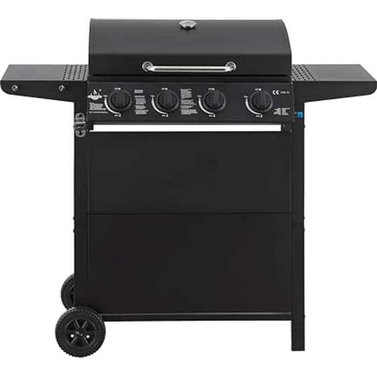 Gasgrill "San Jose 4 Brenner" von El Fuego® | inkl. Gasschlauch und Druckminderer | Grillrost aus Gusseisen | mit Thermometer und großen Seitenablagen | Grill BBQ | AY0206 - Preisvergleich