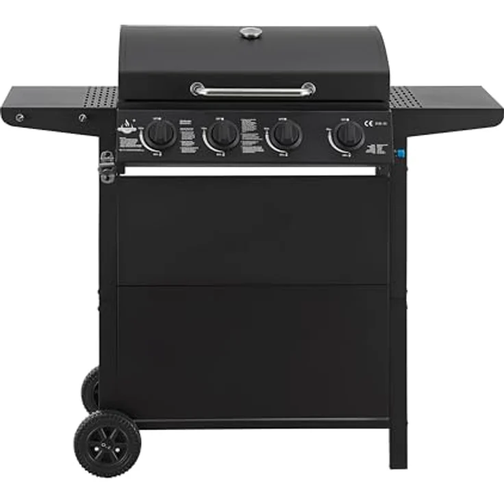 Gasgrill "San Jose 4 Brenner" von El Fuego® | inkl. Gasschlauch und Druckminderer | Grillrost aus Gusseisen | mit Thermometer und großen Seitenablagen | Grill BBQ | AY0206 - Preisvergleich – Bild 1