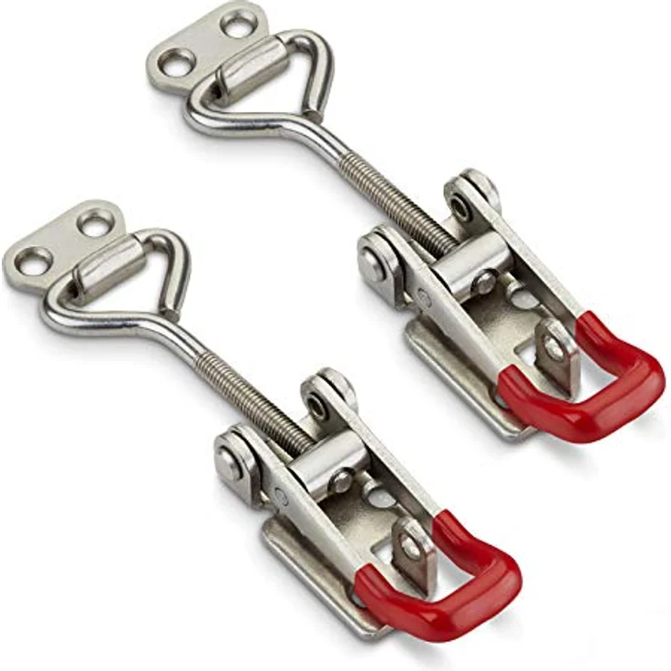 2er Set JUNKER Spannverschluss M6 (Haltekraft 220kg, abschließbar) Edelstahl SS304 verstellbarer Hebelverschluss – Bild 1