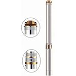 CHM GmbH® Tiefbrunnenpumpe 3 Zoll 550 Watt 4200 L/h 6,8 Bar Druck, Brunnenpumpe, Pumpe Zisterne mit 20m Kabel 5% sandverträglich, Edelstahlgehäuse, schwarzes oder blaues Kabel