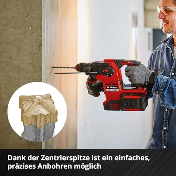 Einhell Original 7-tlg. SDS Plus Hammerbohrer-Set, 210 mm, für Beton und armierten Beton, mit Hartmetallplatte (40Cr Werkzeugstahl, Zentrierspitze) – Bild 5