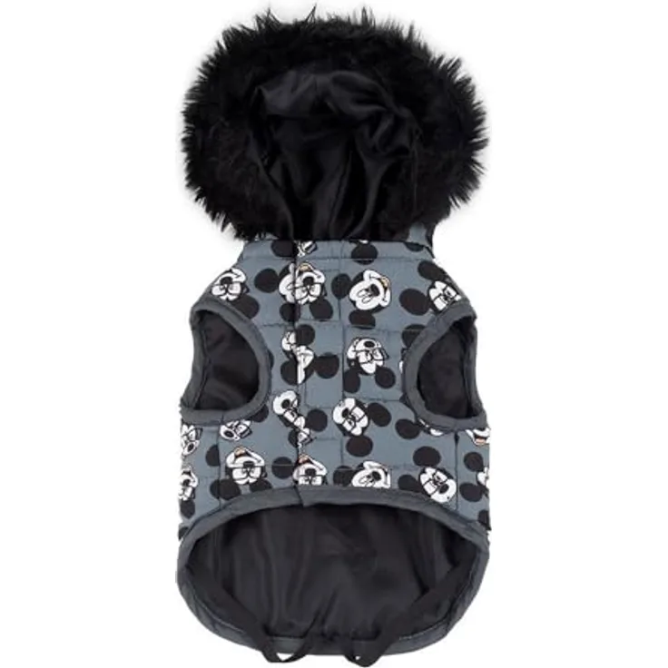 CERDÁ - ForFanPets Mickey Mouse Hundemantel Winter - Baumwolle & Polyester, atmungsaktiv, mit pelziger Kapuze