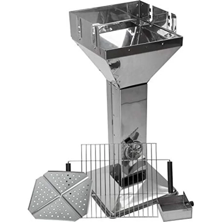 Design Säulengrill Trichtergrill Holzkohlegrill BBQ Edelstahl – Bild 2
