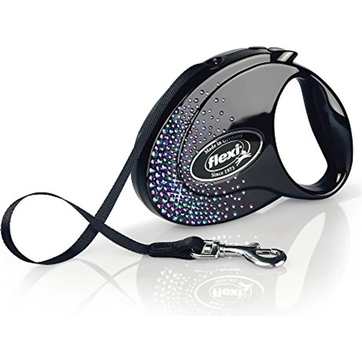 Flexi Glam Splash Mystic with Swarovski crystals M - Hund Rückziehbare Leine - 5 m - Schwarz (M, Hund), Halsband + Leine – Bild 1