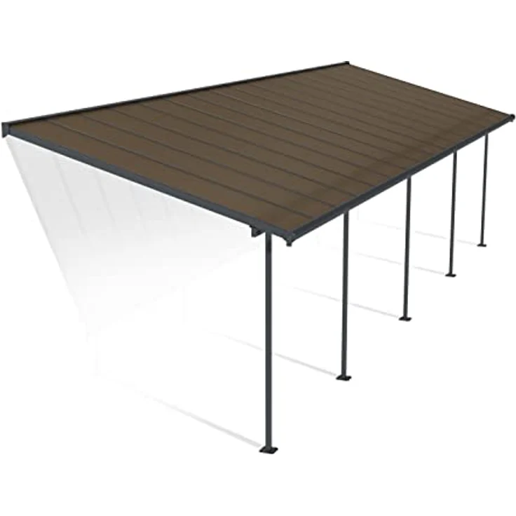 Canopia by Palram Terrassenüberdachung Alu Capri 3X9.71 Polycarbonat Hohlkammerplatten Pergola 971 x 295 cm Grau zur Überdachung ihrer Terrasse – Bild 1