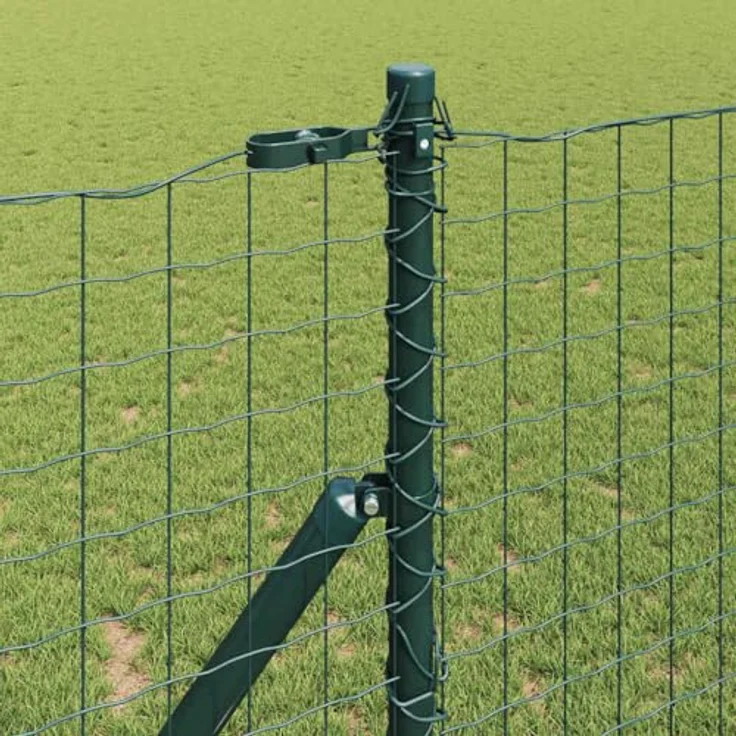 vidaXL Zaunpfosten Set, 13 Stück, grün, Ø32 mm, 150 cm, verzinkter Stahl, wetterbeständig, ideal für Außenbereiche – Bild 3