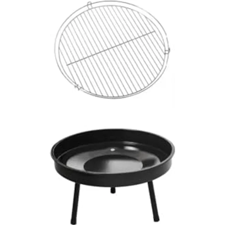 GLÜHZONE HKG 200, Schwenkgrill mit Feuerschale, höhenverstellbar, große Grillfläche Ø 50 cm, komplett Set, schwarz – Bild 2