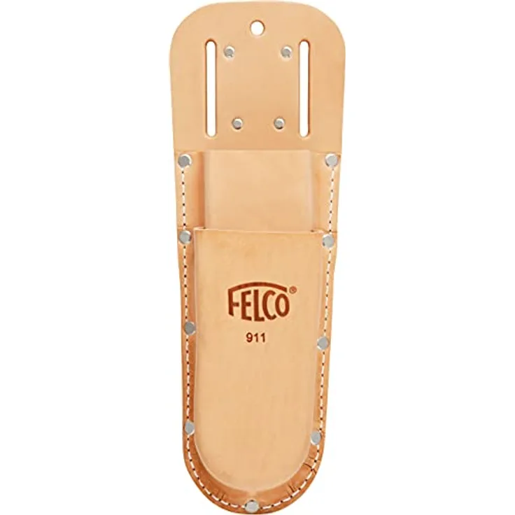 FELCO Holster 911 für Gartenscheren (Etui aus Leder, für 2 Baumscheren oder 1 Schere + 1 Klappsäge, Werkzeughalter mit Gürtelschlaufe, Maße 285x98 mm, ohne Werkzeug) FELCO 911