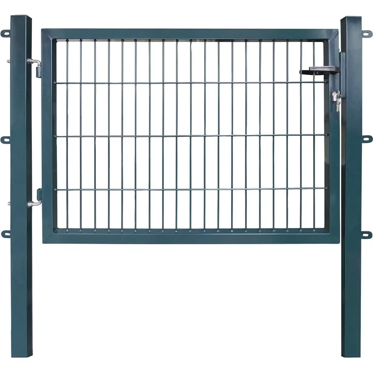 Arvotec Zauneinzeltür ESSENTIAL, einflügelig, Breite 100-120 cm, Höhe 80-200 cm, zum Einbetonieren, verzinktes Metall, rostgeschützt, mit Zylinderschloss