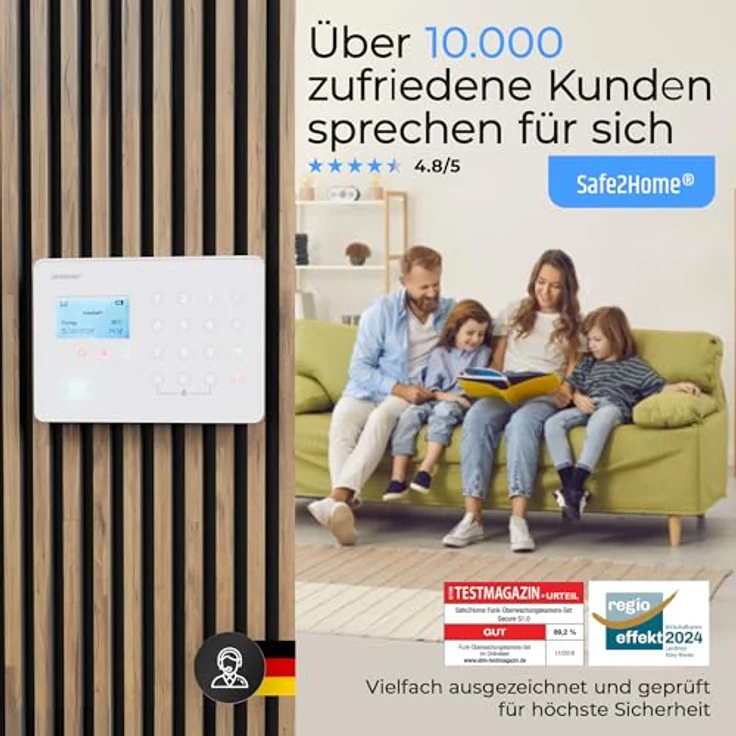Safe2Home Alarmanlagen-Set SP110 Komplett, Funk-Alarmanlage mit Solar-Außensirene, Quad-Band GSM Modul, integrierte Kindersicherung, 32 kabellose Zonen – Bild 8