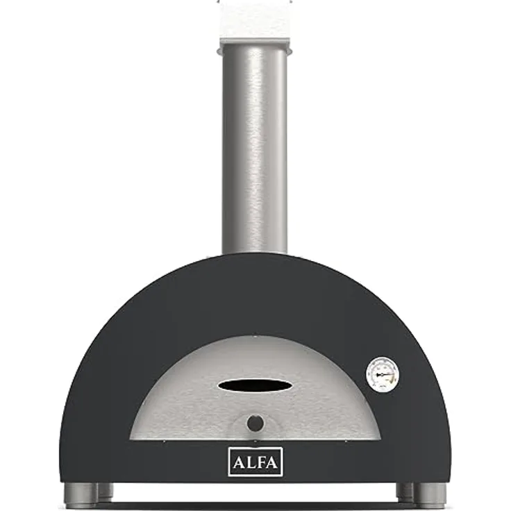 Alfa Forni Moderno 1, Pizzaofen Holz mit Heat Genius-Technologie, Höchsttemperatur 500 °C, für 1 bis 10 Personen, 60 x 40 cm Backfläche